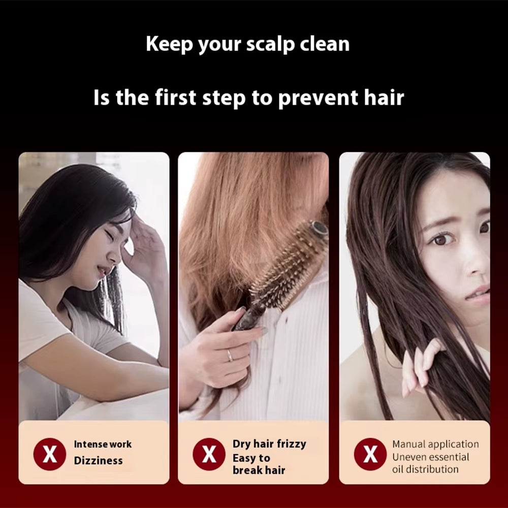 Electric Vibration Massage Comb Red Light Therapy Hair Growth Massage Scalp Brush anti Hair Loss Liquid Oil Applicator Hair Care