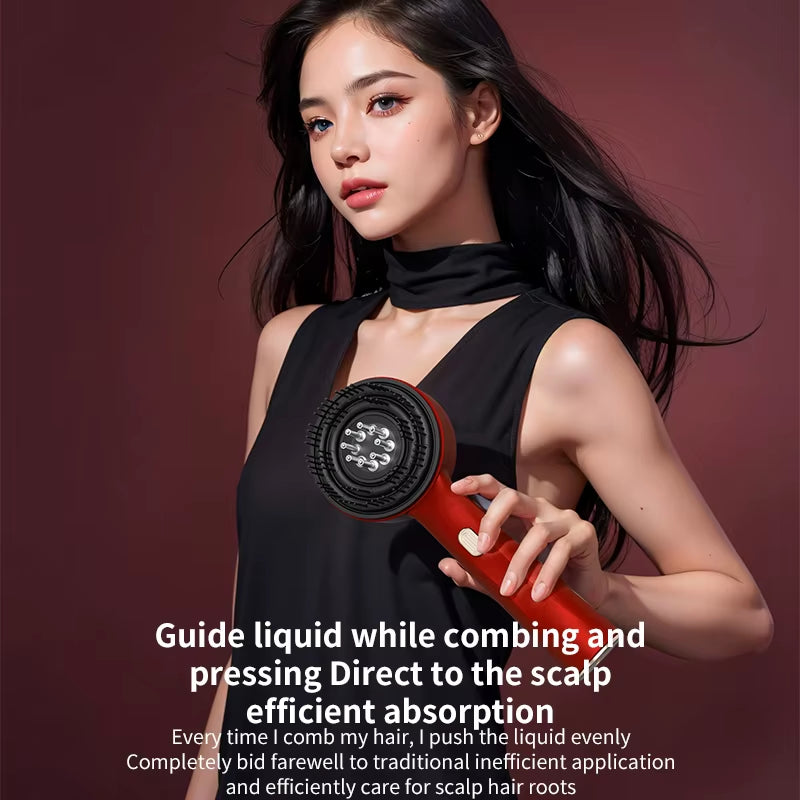Electric Vibration Massage Comb Red Light Therapy Hair Growth Massage Scalp Brush anti Hair Loss Liquid Oil Applicator Hair Care